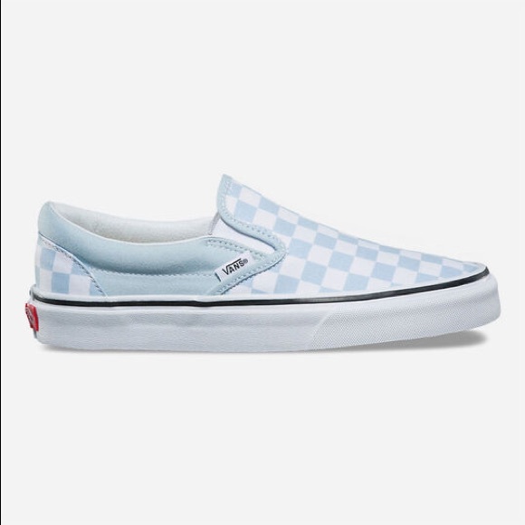 baby blue checkered vans old skool
